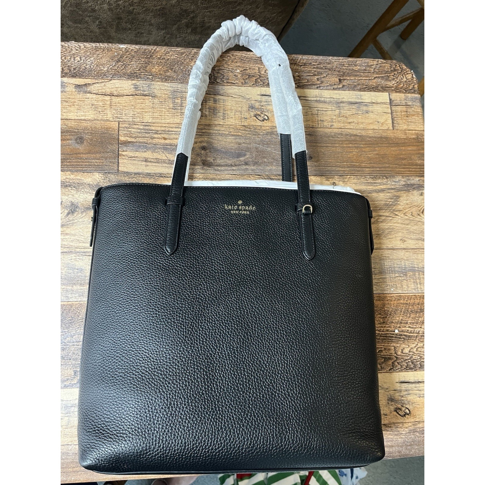 New Kate Spade Juliette Pebble Leather Medium Tote Black